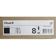 ON CLOUD RUNNING SHOES 3MF10070299 CLOUD 6 BLACK/WHITE US 8 EU 41