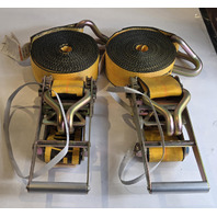 KINEDYNE 3"X30" RATCHET STRAP 5400 LBS LOAD WITH WIRE HOOKS YELLOW