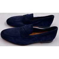 SANTONI CARLOS-P-EAAU60 BLUE MENS US 9.5 UK8.5 SUEDE LOAFERS MCNC18837SA4SEAAU60
