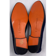 SANTONI CARLOS-P-EAAU60 BLUE MENS US 9.5 UK8.5 SUEDE LOAFERS MCNC18837SA4SEAAU60