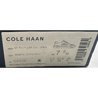 COLE HAAN MENS C31220 OPTIC WHITE GRAND PRO RALLY LASER CUT SNEAKERS SZ 7.5