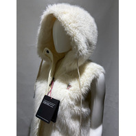 MONCLER WOMEN'S ARVE GILET FAUX FUR AND QUILTED SHELL VEST SZ 2 M MEDIUM
