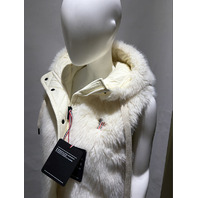 MONCLER WOMEN'S ARVE GILET FAUX FUR AND QUILTED SHELL VEST SZ 2 M MEDIUM