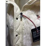 MONCLER WOMEN'S ARVE GILET FAUX FUR AND QUILTED SHELL VEST SZ 2 M MEDIUM