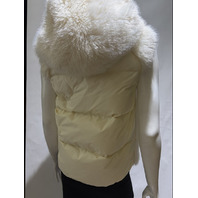MONCLER WOMEN'S ARVE GILET FAUX FUR AND QUILTED SHELL VEST SZ 2 M MEDIUM