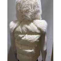 MONCLER WOMEN'S ARVE GILET FAUX FUR AND QUILTED SHELL VEST SZ 2 M MEDIUM