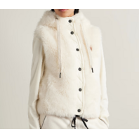 MONCLER WOMEN'S ARVE GILET FAUX FUR AND QUILTED SHELL VEST SZ 2 M MEDIUM