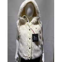 MONCLER WOMEN'S ARVE GILET FAUX FUR AND QUILTED SHELL VEST SZ 2 M MEDIUM