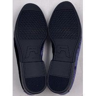 SANTONI SMOOTH-NVLU65 BLUE MENS US 10.5 U9.5 VELVET LOAFERS MGAR18983OOTKNVLUS65