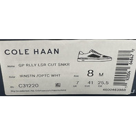 COLE HAAN MENS C31220 OPTIC WHITE GRAND PRO RALLY LASER CUT SNEAKERS SZ 8 41