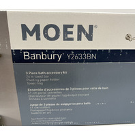 MOEN BANBURY Y2633BN 3 PIECE BATHROOM ACCESSORY KIT BRUSHED NICKEL