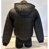 PATAGONIA 20830 MEN'S BOX QUILTED HOODY WITH DRAWSTING SIZE SMALL S BLACK