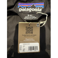 PATAGONIA 20830 MEN'S BOX QUILTED HOODY WITH DRAWSTING SIZE SMALL S BLACK