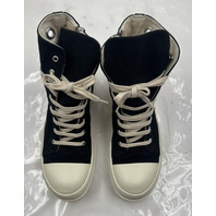 RICK OWENS DRKSHDW HIGH-TOP SNEAKS DU01C6800 DQ1 BLACK/MILK/MILK SIZE 8M EU41