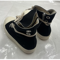RICK OWENS DRKSHDW HIGH-TOP SNEAKS DU01C6800 DQ1 BLACK/MILK/MILK SIZE 8M EU41