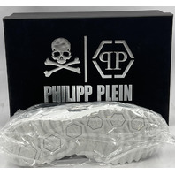 PHILIPP PLEIN RUNNER HEXAGON LABS USC0079 PTE003N LOW-TOP SNEAKERS WHITE SIZE 40
