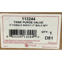 BELL AND GOSSETT TANK PURGE VALVE 2" FEMALE SWEAT/2" MALE NPT 113244