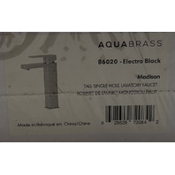 AQUABRASS MADISON ELECTRO BLACK TALL SINGLE-HOLE LAVATORY FAUCET 86020EBK