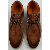 SANTONI GREGORY-QUSM73 MENS US 10 1/2 UK 9 1/2 CHUKKA BROWN SUEDE BOOTS