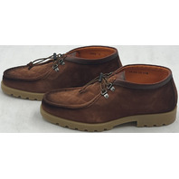 SANTONI GREGORY-QUSM73 MENS US 10 1/2 UK 9 1/2 CHUKKA BROWN SUEDE BOOTS
