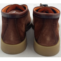 SANTONI GREGORY-QUSM73 MENS US 10 1/2 UK 9 1/2 CHUKKA BROWN SUEDE BOOTS