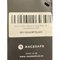 RACESAFE MOTION3 BLACK X-SMALL SHORT YOUNG RIDER BODY PROTECTIVE VEST