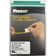 PANDUIT S100X125VAC P1 LABEL CASSETTE VINYL SELF-LAM BLACK ON WHITE MAY 2027