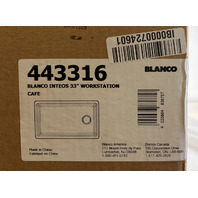 BLANCO INTEOS 443316 33" WORKSTATIONN UNDERMOUNT SINGLE BASIN SINK COLOR CAFE