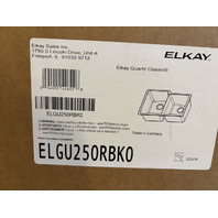 ELKAY QUARTZ CLASSIC 33" OFFSET DOUBLE BOWL SINK ELGU250RBK0 BLACK