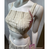 OCEANUS X DAPHNE APHRODITE'S WHITE CO-ORD TOP AND SKIRT SZ M MEDIUM JERSEY WHITE