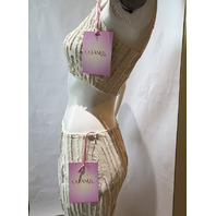 OCEANUS X DAPHNE APHRODITE'S WHITE CO-ORD TOP AND SKIRT SZ M MEDIUM JERSEY WHITE