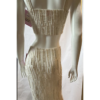 OCEANUS X DAPHNE APHRODITE'S WHITE CO-ORD TOP AND SKIRT SZ M MEDIUM JERSEY WHITE