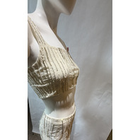 OCEANUS X DAPHNE APHRODITE'S WHITE CO-ORD TOP AND SKIRT SZ M MEDIUM JERSEY WHITE