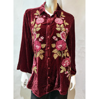 JOHNNY WAS WOMENS KIMONO SLEEVE SHIRT MEHDI CLR CRAN RUB J17225 SZ L LARGE $350