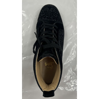 CHRISTIAN LOUBOUTIN HIGH TOPS LOUIS ORLATO BLACK VELVET PAISLEY SZ M10.5 EU43.5