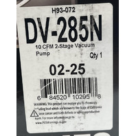 JB INDUSTRIES PLATINUM PREMIUM VACUUM PUMP DV-285N 10CFM 1/2 HP MOTOR