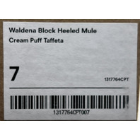 REFORMATION WALDENA BLOCK HEELED MULE IN CREAM PUFF TAFFETA 1317764CPT SIZE 7