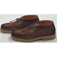 SANTONI GREGORY-QUSM73 MENS US9 UK8 CHUKKA BROWN SUEDE BOOTS MGDC18892AMBRQUSM73