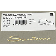 SANTONI GREGORY-QUSM73 MENS US9 UK8 CHUKKA BROWN SUEDE BOOTS MGDC18892AMBRQUSM73