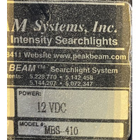 LOT OF 2 PEAK BEAM SYS MBS-410 MAXA BEAM PORTABLE SEARCHLIGHT