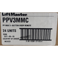 LOT OF 24 LIFTMASTER PPV3M MC PP MAX 3-BUTTON VISOR REMOTE 2 00 12381 27129 4