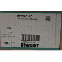 LOT OF 200 PANDUIT PESW-C-1Y ISO WARNING SYMBOL LABELS