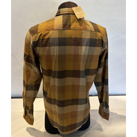 PATAGONIA 41606 MEN'S CANYONITE FLANNEL SHIRT SIZE MEDIUM TRAIL RIDGE NEST BROWN