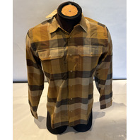PATAGONIA 41606 MEN'S CANYONITE FLANNEL SHIRT SIZE MEDIUM TRAIL RIDGE NEST BROWN