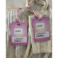 OCEANUS X DAPHNE APHRODITE'S WHITE CO-ORD TOP AND SKIRT SZ M MEDIUM JERSEY WHITE