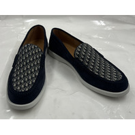 DIOR GRANVILLE CLEAN LOAFERS SMOOTH IN BLUE/BEIGE SIZE 12.5M EU47