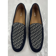 DIOR GRANVILLE CLEAN LOAFERS SMOOTH IN BLUE/BEIGE SIZE 12.5M EU47