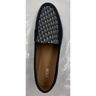 DIOR GRANVILLE CLEAN LOAFERS SMOOTH IN BLUE/BEIGE SIZE 12.5M EU47