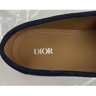 DIOR GRANVILLE CLEAN LOAFERS SMOOTH IN BLUE/BEIGE SIZE 12.5M EU47