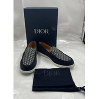 DIOR GRANVILLE CLEAN LOAFERS SMOOTH IN BLUE/BEIGE SIZE 12.5M EU47